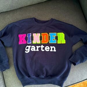 Kindergarten school sweatshirt navy with rainbow letters XS youth📚✏️🍎